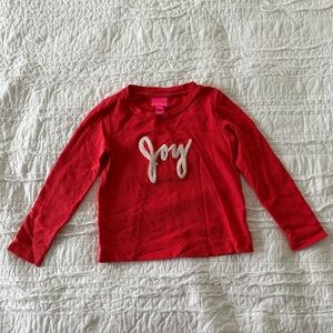 Lilly Pulitzer Red 'Joy' Long Sleeve Pull Over. Girls size 4-5